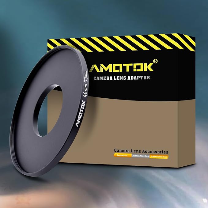 46mm Lens to 77mm Camera Lens Adapter, 46mm to 77mm Filter Step-Up Adapter Ring by AMOTOK