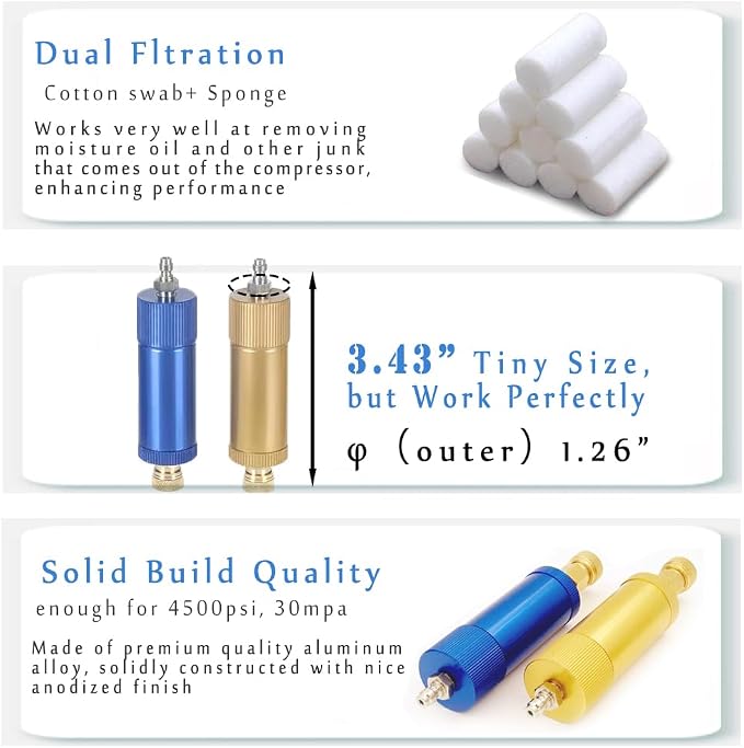 PCP Air Compressor Filter Dryer 4500Psi 30Mpa, High Pressure Pump Oil Water - Image 3