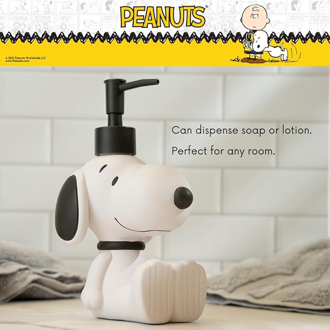 Collectibles Peanuts Snoopy Soap/Lotion/Hand Sanitizer Resin Pump Dispenser, 10.01 Ounces, (Officially Licensed Product) by Franco