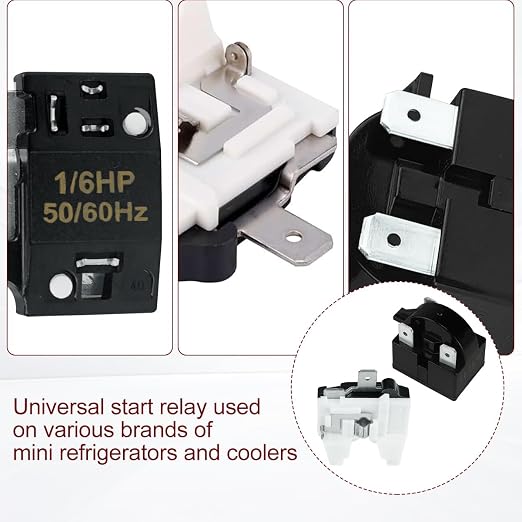 3-Pin PTC Relay and Overload Kit 2 Sets Refrigerator Starter/Start QP2-4R7 4.7 - Image 2