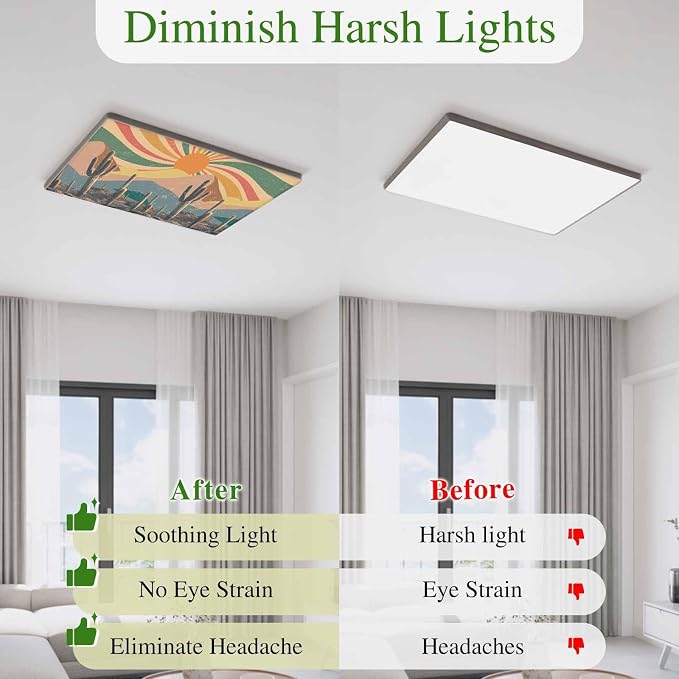 Fluorescent Light Covers for Ceiling Lights Cactus Desert Magnetic Light - Image 5
