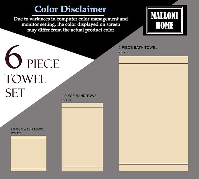 Ultra Soft 6 Pack Cotton Towel Set, Contains 2 Bath Towels 28x55 inch, 2 Hand Towels 16x24 inch & 2 Wash Coths 12x12 inch, Ideal Everyday use, Compact & Lightweight - Sea Green