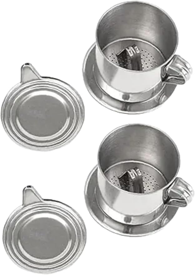 2 Sets Vietnamese Coffee Filter Stainless Steel Coffee Pot Drip Infuse Cup by Unknown