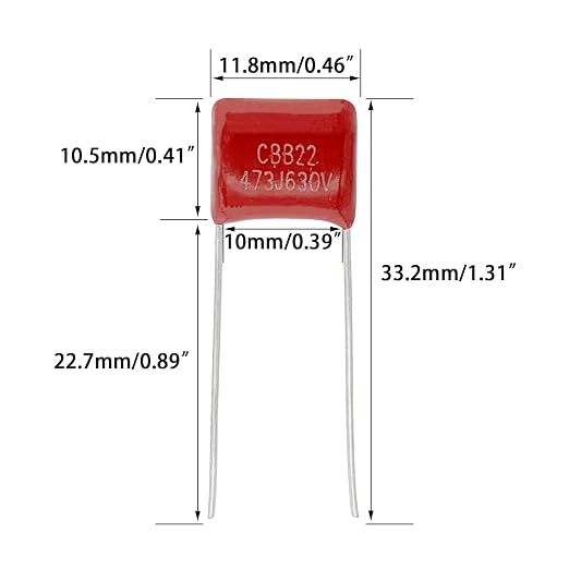 20pcs CBB22 630V 473J 0.047UF 47NF Metallized Polypropylene Film Capacitors - Image 2