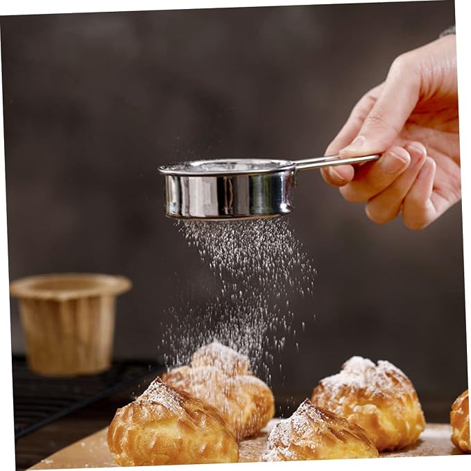 Healifty 2Pcs Stainless Steel Powder Sugar Sifter Baking Flour Sieve - Image 6