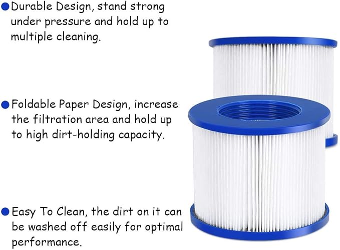 EDOSTORY Hot Tub Filter Replacement Cartridges, Fold White Filter Paper - Image 6