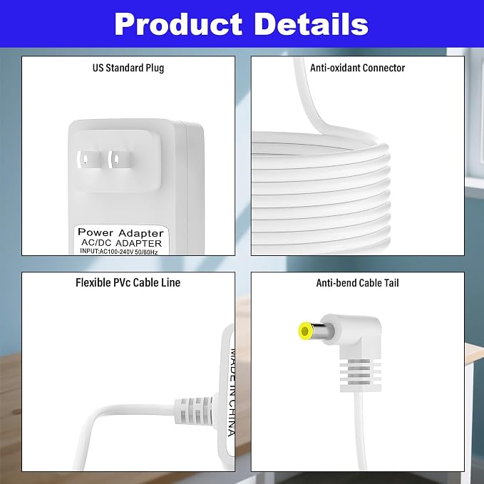 12V Power Cord for Levoit Core Mini Air Purifier Compatible - Image 6