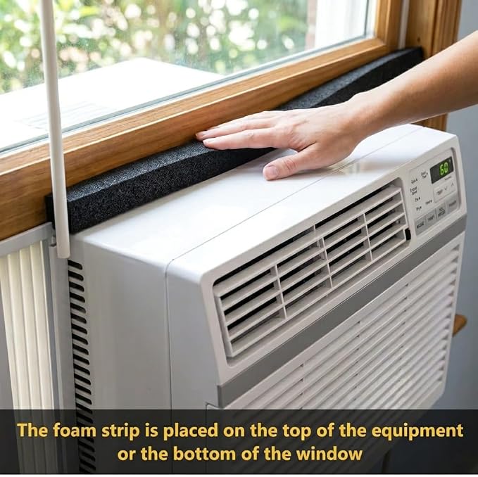 fowong Air Conditioner Window Seal 1 Inch X 1 Inch, Thick AC Weather Stripping - Image 2