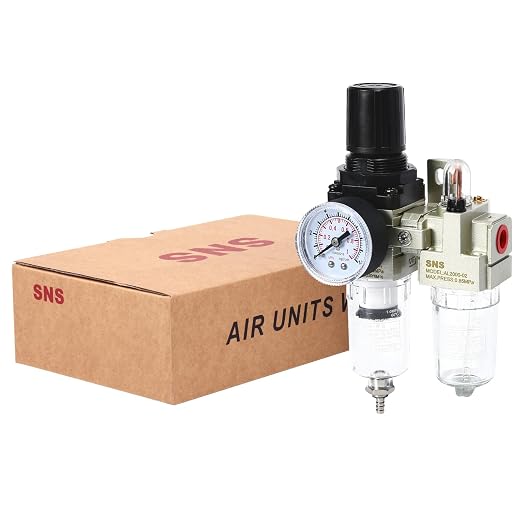 SNS 1/4" NPT Compressed Air Filter Regulator Lubricator Two Units Combo FRL - Image 5
