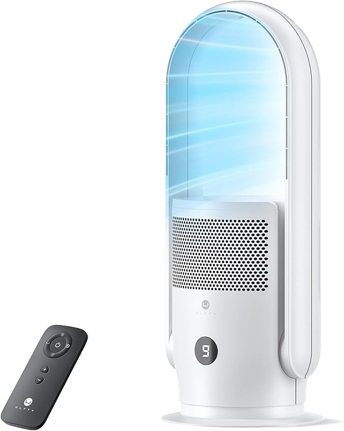 ULTTY Bladeless Tower Fan and Air Purifier Combo, Quiet Oscillating Fan by UULTTY