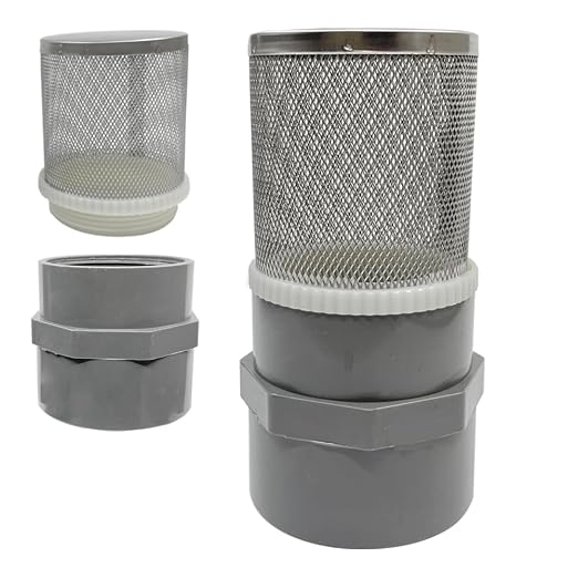 3/4" Stainless Steel Filter Cover Connected to 3/4" DN20 Grey PVC Water Pipe by AIMCOCO