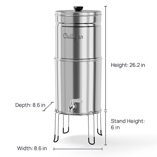 Culligan MaxClear 2.25 Gallon Gravity Water Filter System, Brushed - Image 8