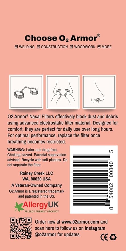 O2 Armor Nose Filters for Welders & Allergies - Image 6