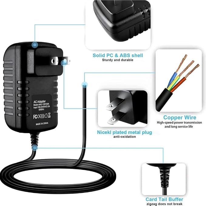 12V Replacement Power Adapter for KOIOS AP2303 H13 True HEPA Air Purifiers for - Image 3