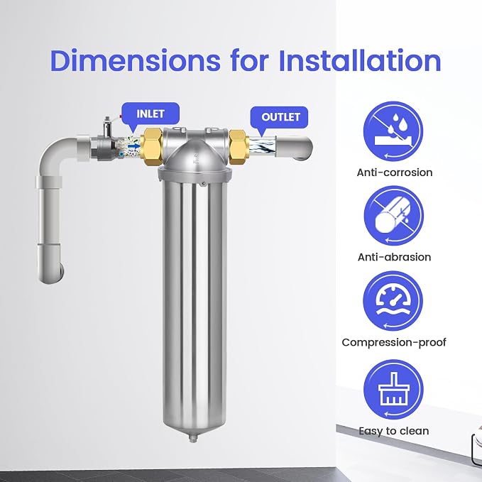 Amwater NSF/ANSI 42 Certification Big+ Stainless Steel Filter Housing - Image 4