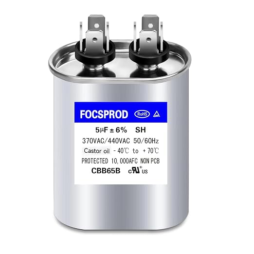 5 uF MFD Capacitor ±6%, 370/440 VAC CBB65 Round Run Capacitor, Single Run by FOCSPROD