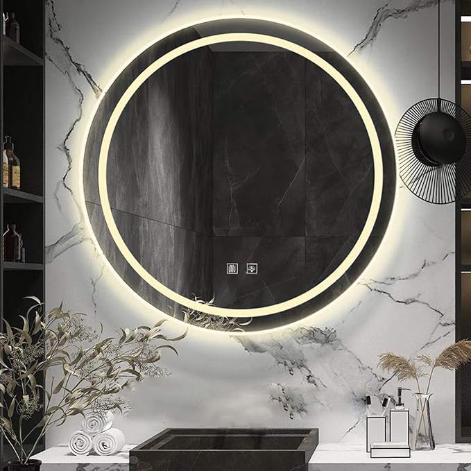 Modern LED Illuminated Bathroom Mirror by Unknown