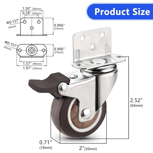 Heavy Duty Casters Set of 4 - Image 2