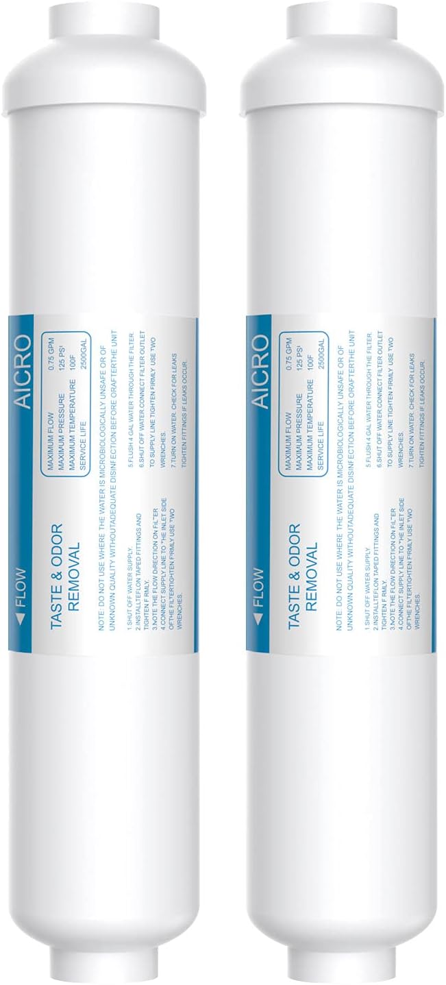 Inline Water Filter for Ice Maker, Refrigerator, Under-Sink Reverse Osmosis by Vegebe