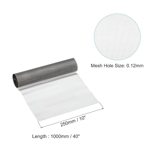 PATIKIL 40" L x 10" W Woven Wire Mesh, 120 Mesh 316L Stainless Steel Air Vent - Image 2