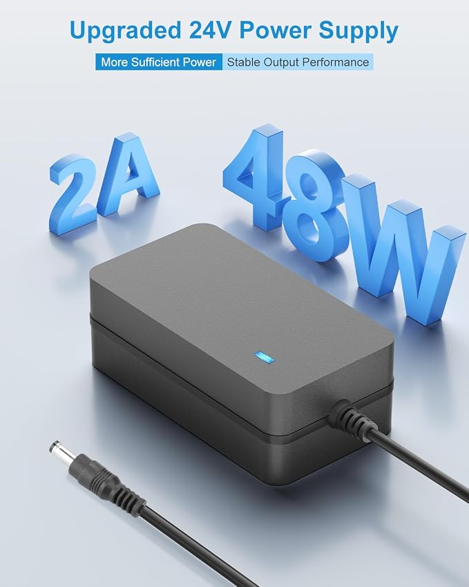 ALITOVE 24V DC Power Supply 2A 48W AC Adapter 100-240V to 24 Volt Power Cord - Image 2