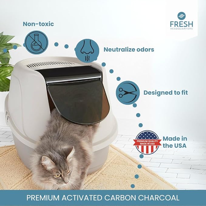 6-Pack Activated Carbon Cat Litter Box Filter Replacement - Image 3