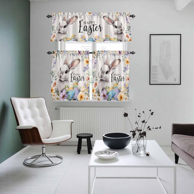 Happy Easter Kitchen Curtains Set 3 Piece - Image 8