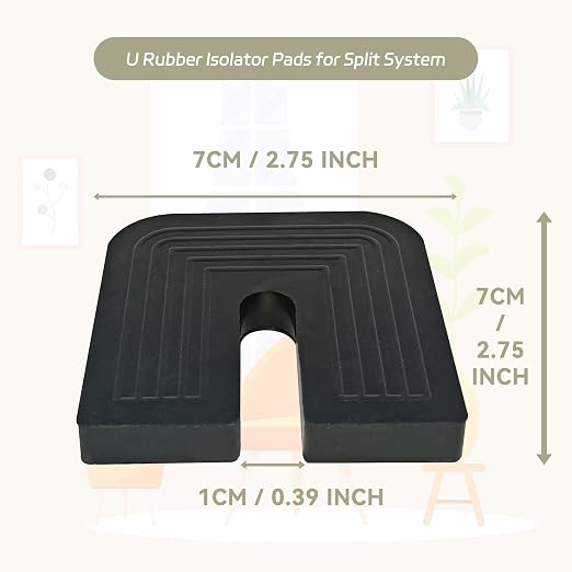 U Rubber Isolator Pads 2 3/4 X 2 3/4 Air Conditioner Shock Pad Anti Vibration - Image 4