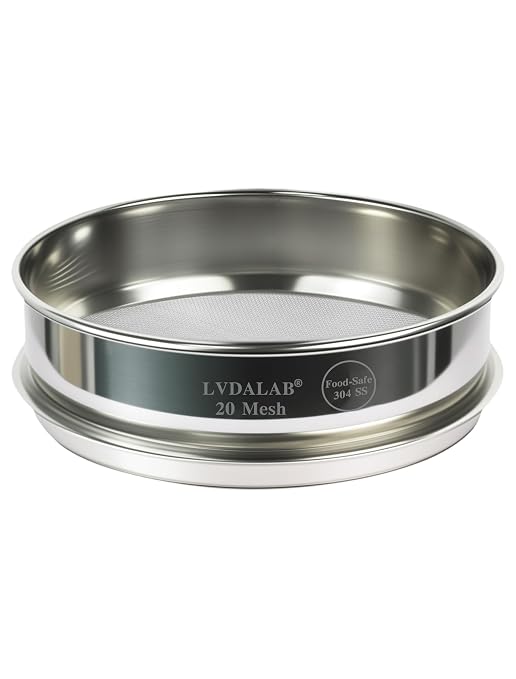 All 304 Stainless Steel 20 Mesh Test Sieve, 8 Inch/20cm Diameter, Lab Sifter & by LVDALAB