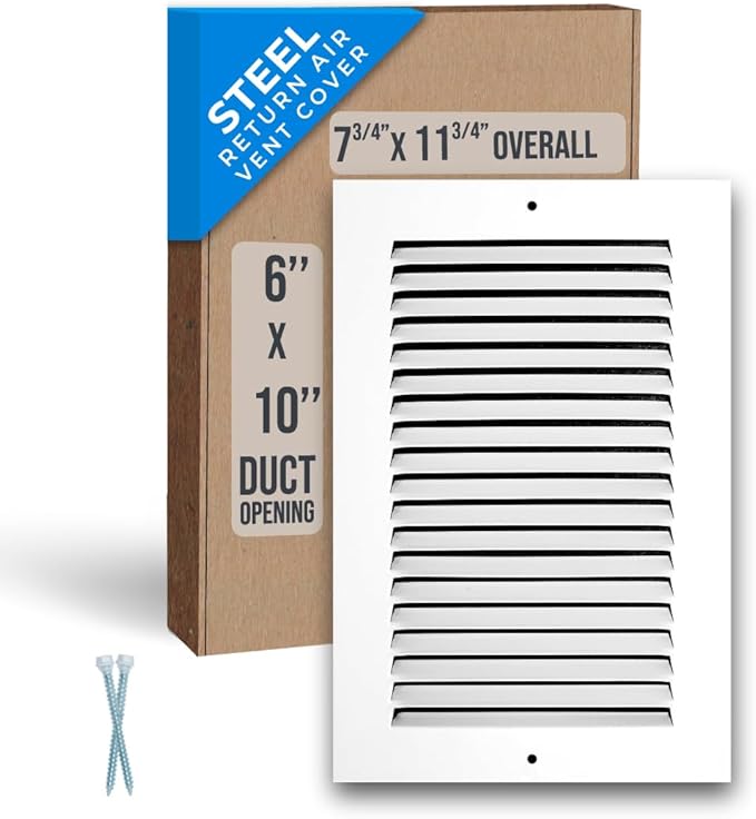 Fits 6x10 Duct Opening | Steel Return Air Grille by Handua | Vent Cover Grill by Handua