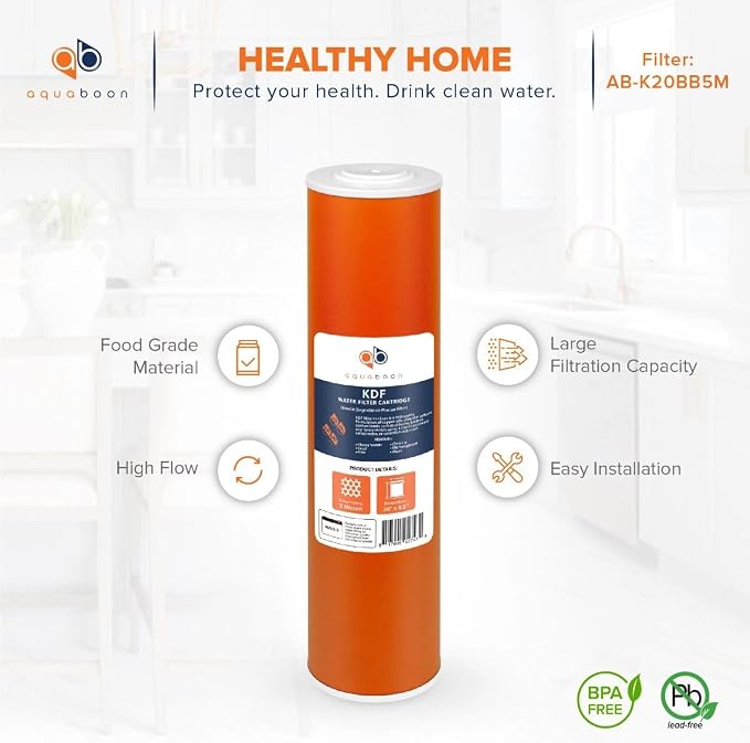 Aquaboon 20x4.5" Whole House Water Filter Cartridge – Premium KDF Heavy Metal - Image 4