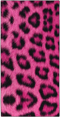 Pink Leopard Print Love Beach Towel 36"x72" Quick-Dry Sand-Free Soft Microfiber for Pool Camping