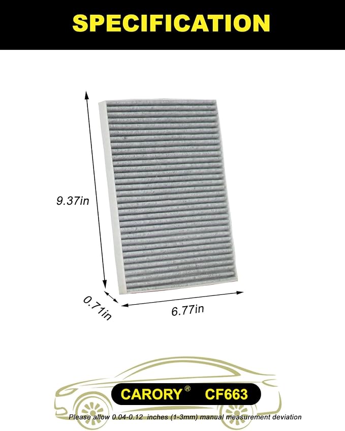 CARORY Cabin Air Filter w/Activated Carbon - Image 2