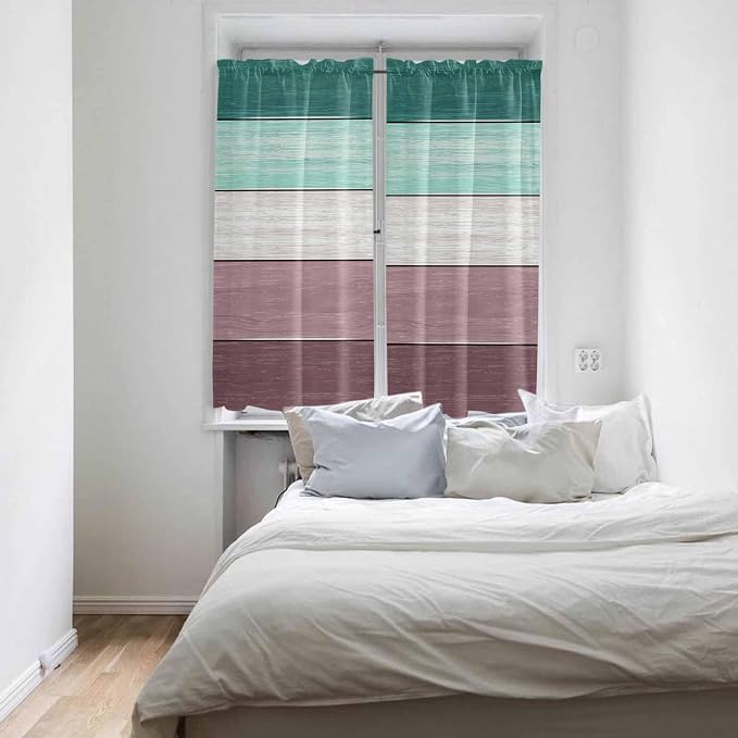 Retro Farm Woodcuts Texture Window Valance Curtains, 2 Panel - Image 4