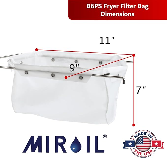 MirOil B6PS EZ Flow Deep Fryer Oil Filter Bag w/Frame – Reusable Grease Fryer - Image 6