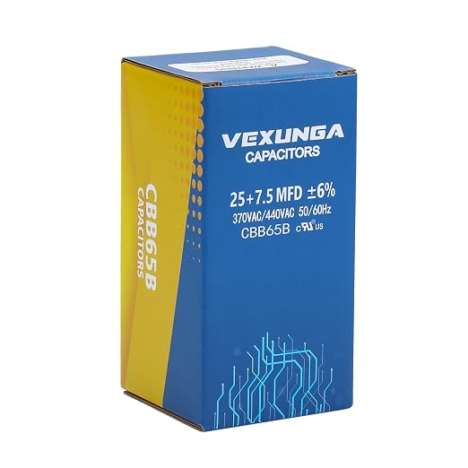VEXUNGA 25/7.5 uF 25+7.5 MFD 370V or 440V Dual Run Start Round A/C Capacitor 25 - Image 5