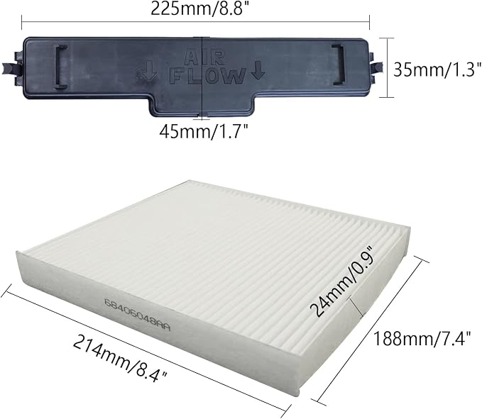 68406048AA Cabin Air Filter and Filter Access Door Compatible - Image 6
