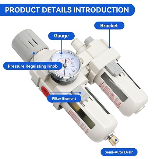 3/8"-Air-Dryer-for-Compressor, Air-Compressed-Filter-Regulator Lubricator Combo - Image 2