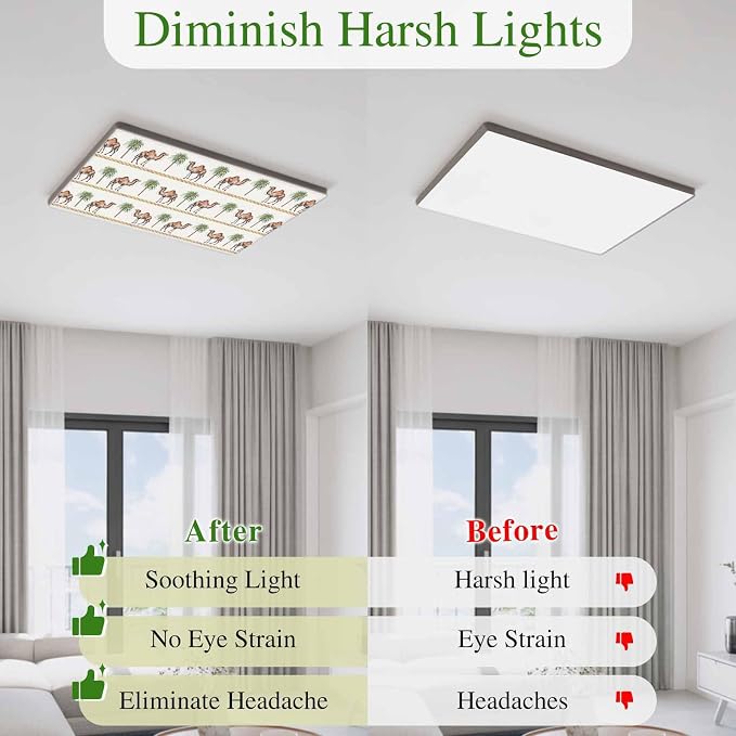 Fluorescent Light Covers for Ceiling Lights Desert Camel Magnetic Light Filters - Image 5