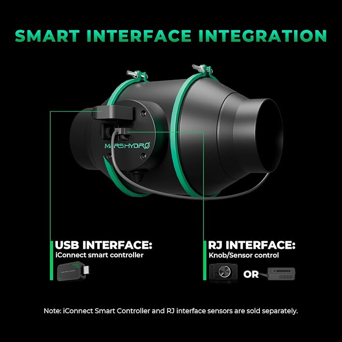 MARS HYDRO iFresh 6'' Inline Duct Fan Combo, Quiet Grow Tent Ventilation System - Image 5