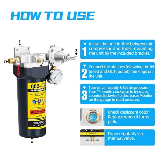 NANPU QC2 1/4" NPT Desiccant Air Dryer - Image 4