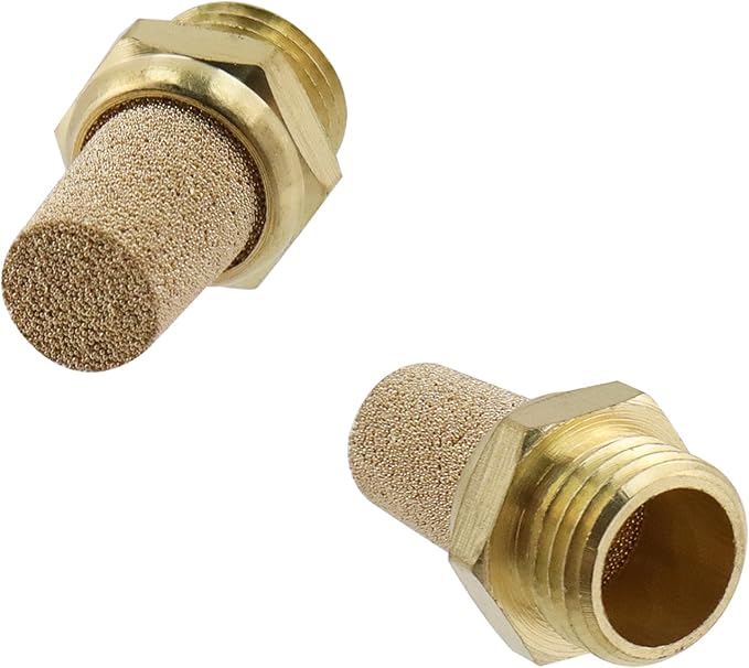 Wealrit 10 PCS Pneumatic Exhaust Mufflers, 1/4" Male Thread Hex Copper Air - Image 3