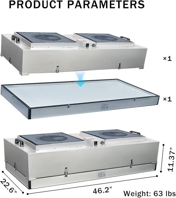 HEPA H14-Filter Laminar Flow Hood Updated FanFilter Unit（Include HEPA - Image 6