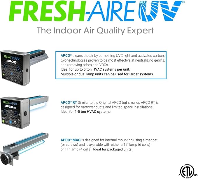 APCO Carbon Matrix Filter HVAC UV Air Purifier, Includes Dual 2-Year UVC Lamp - Image 6