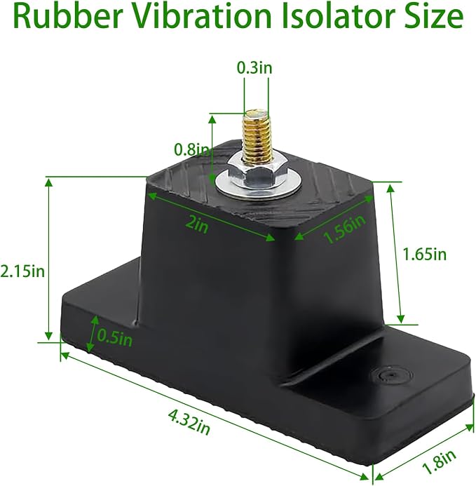 Heavy-Duty Anti-Vibration Pads Rubber Isolator Mounting Brackets Kit - Image 5