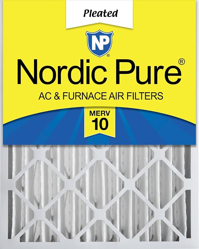 Nordic Pure 16x20x4 Pleated MERV 10 Air Filter 1 Pack by NordicPure