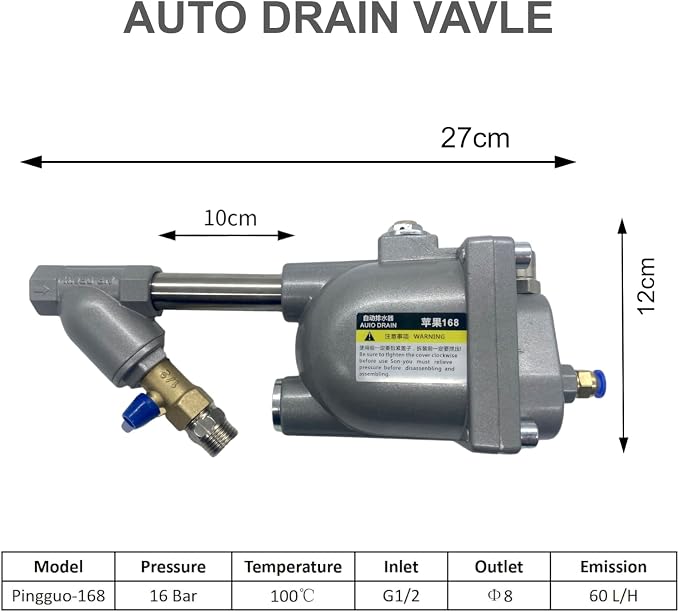 Air Compressor Auto Drain Valve G1/2'' 1.6Mpa Automatic Drainer - Image 2