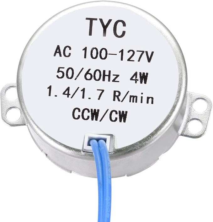 uxcell Synchronous Motor AC 100-127V 1.4-1.7RPM 50-60Hz CCW/CW 4W D Shaft - Image 2