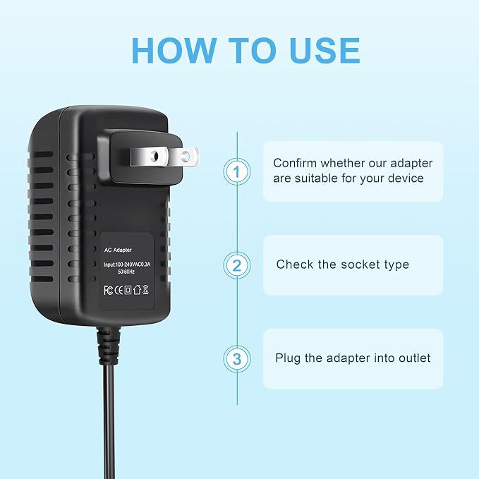 12V AC Adapter Compatible with Partu hepa air Purifier, Taotronics TT-AP001 - Image 2