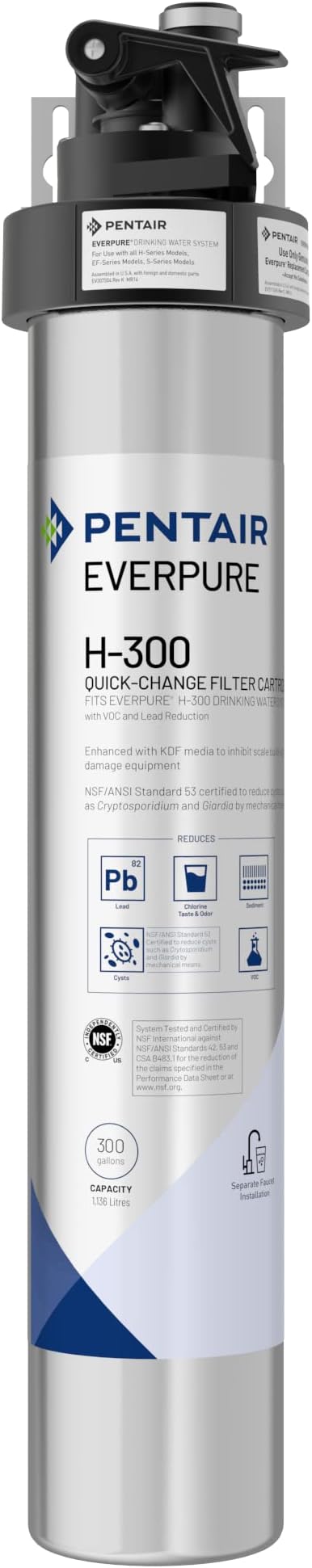 Pentair Everpure H-300 Drinking Water System, NSF Certified to Reduce Lead by Everpure